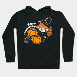 Cute Red Panda Harvesting Pumpkins Hoodie